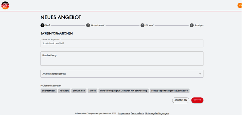 Seite 2 des Formulars