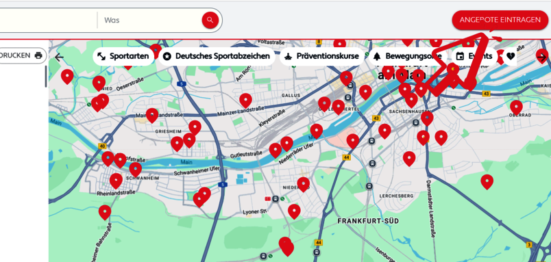 Darstellung der BeLa mit Feld zum Anmelden